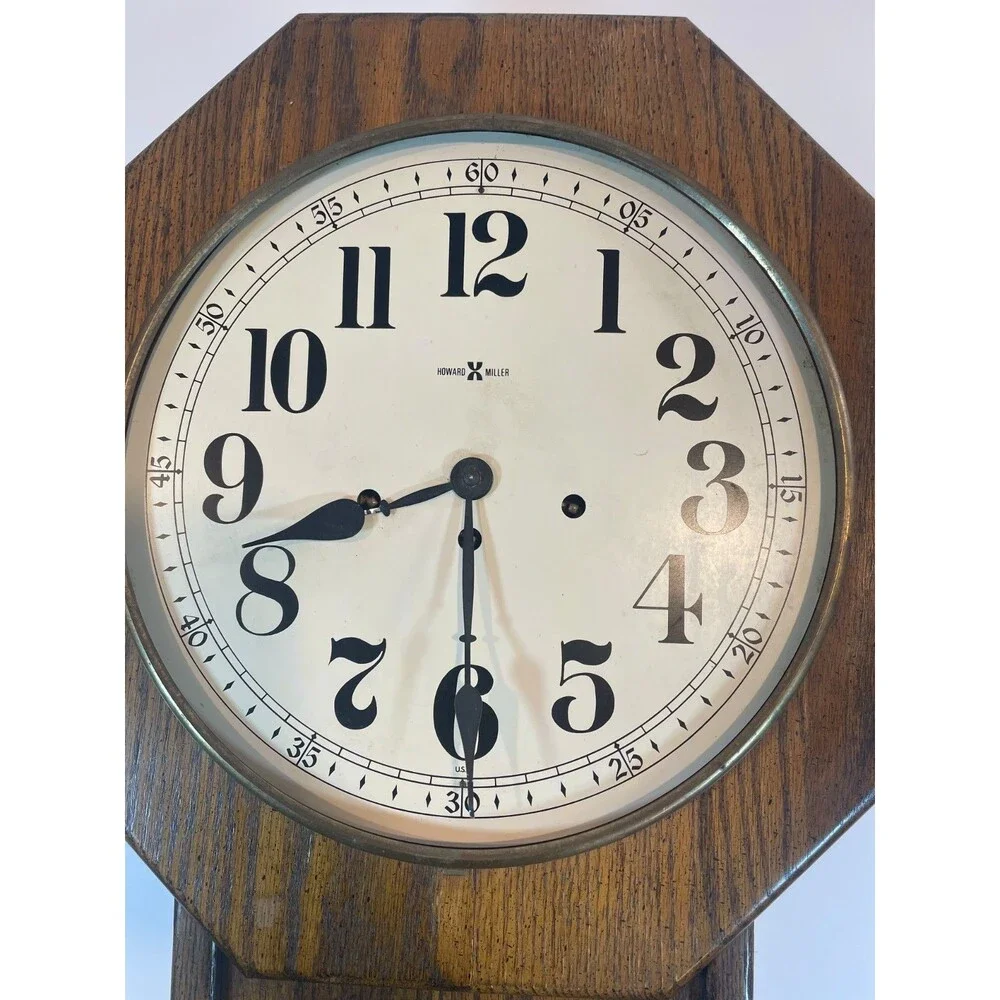 Howard Miller Regulator Wall Clock Chimes Mechanical Key 612-533 Honey Oak Works